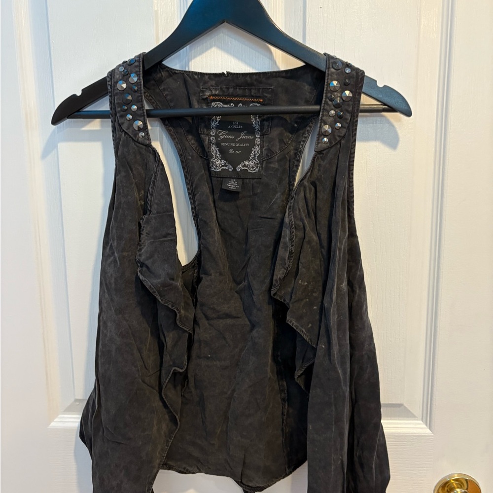 Guess Charcoal Denim Vest